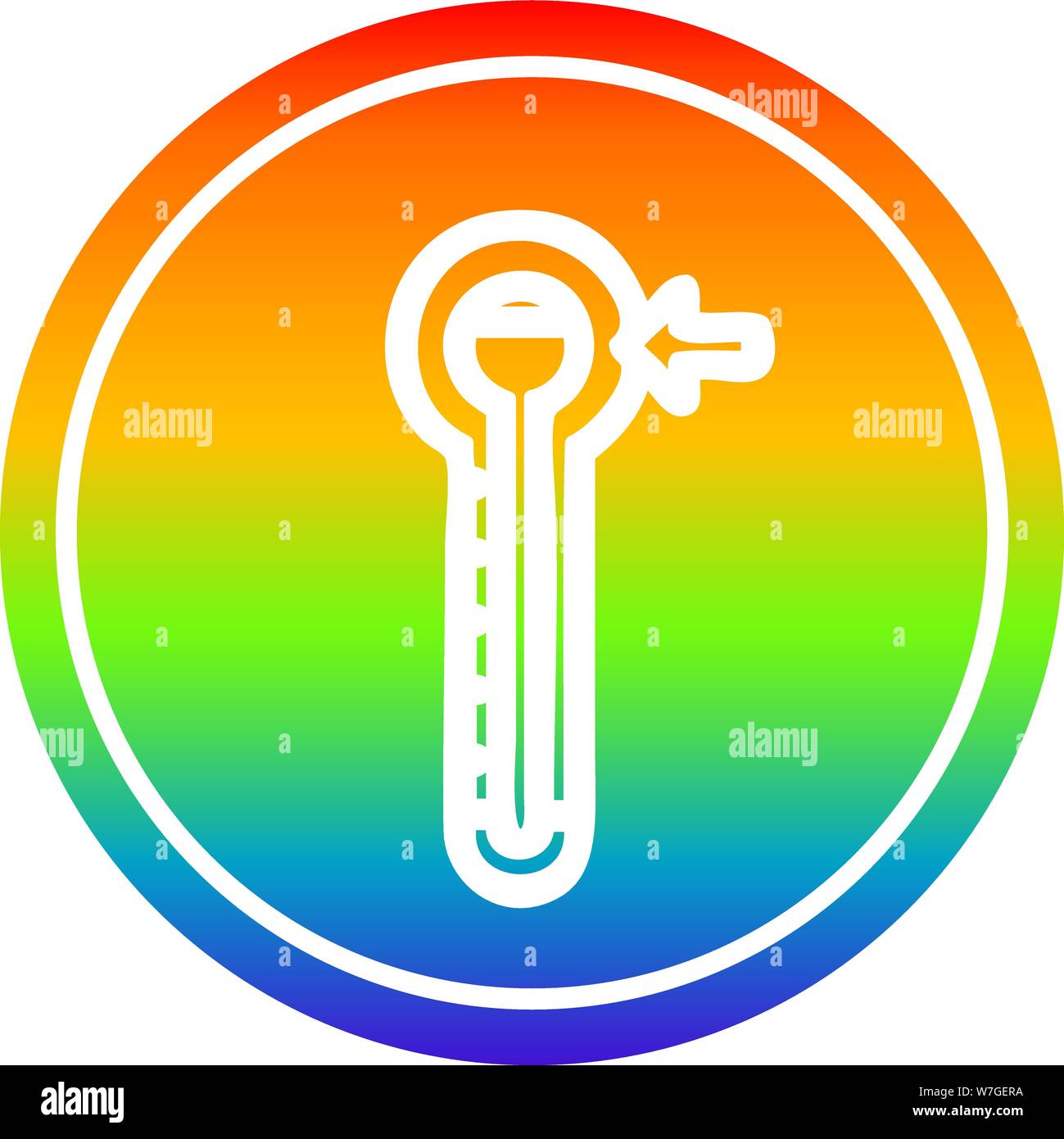high temperature circular icon with rainbow gradient finish Stock ...