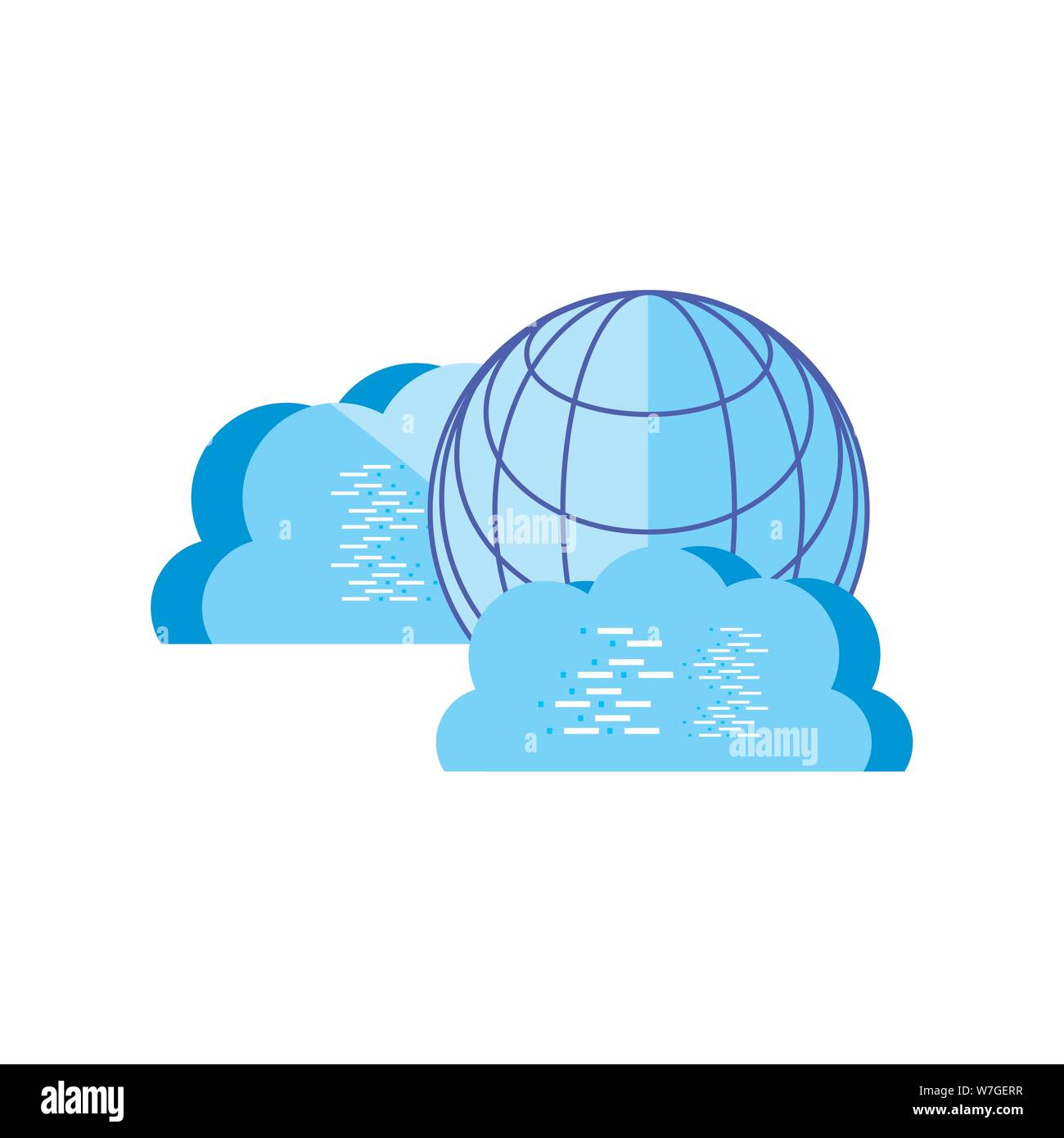 sphere browser technology with cloud computing vector illustration design Stock Vector