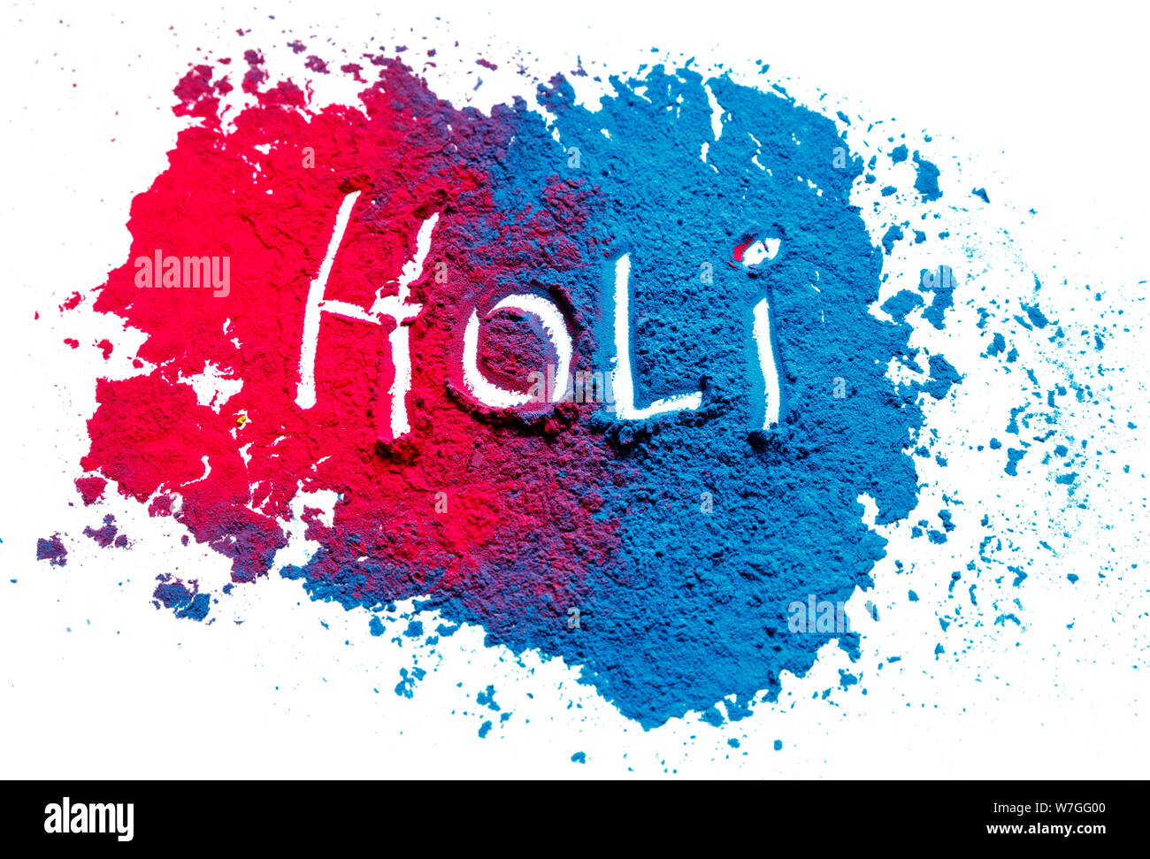 Abstract colorful Happy Holi background. Color vibrant powder isolated on  white. Dust colored splash texture. Flat lay holi paint decoration Stock  Photo - Alamy
