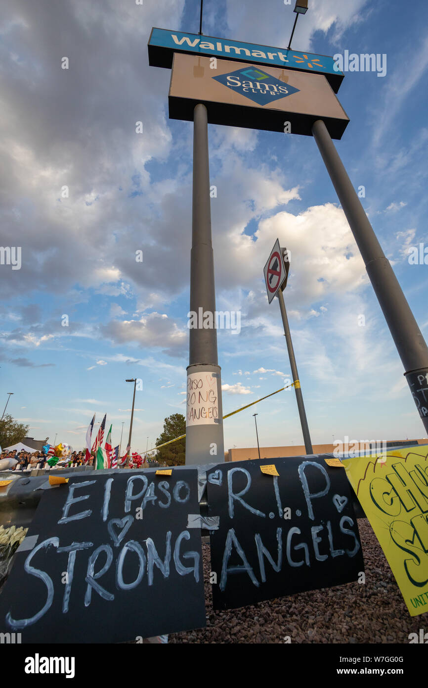 5 August 2019, El Paso, Memorial to El Paso Shooting Victims, Texas, USA Stock Photo