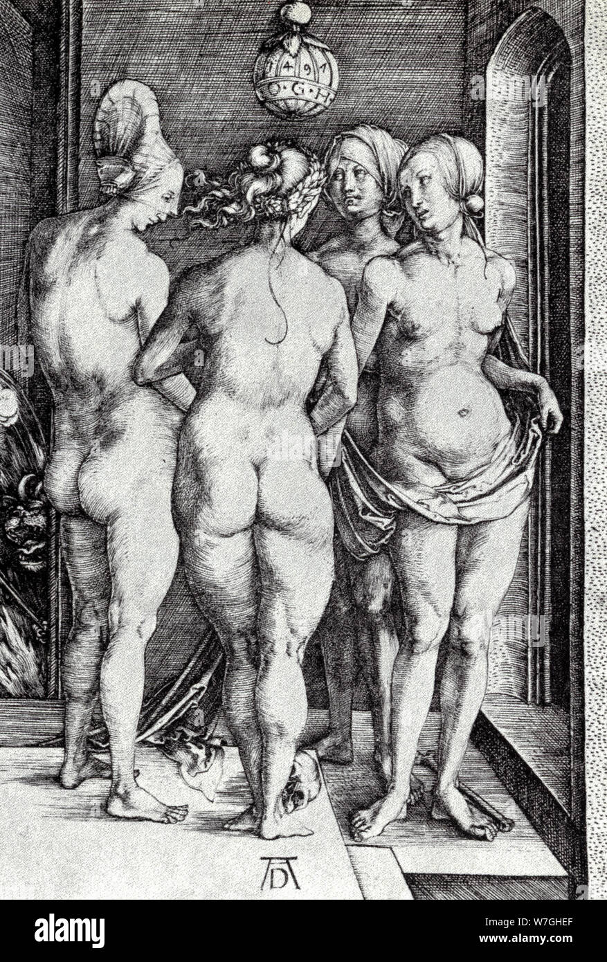 THE FOUR WITCHES, magia,  -DÜRER Albrecht (Nuremberg 1471-1528 ) Stock Photo
