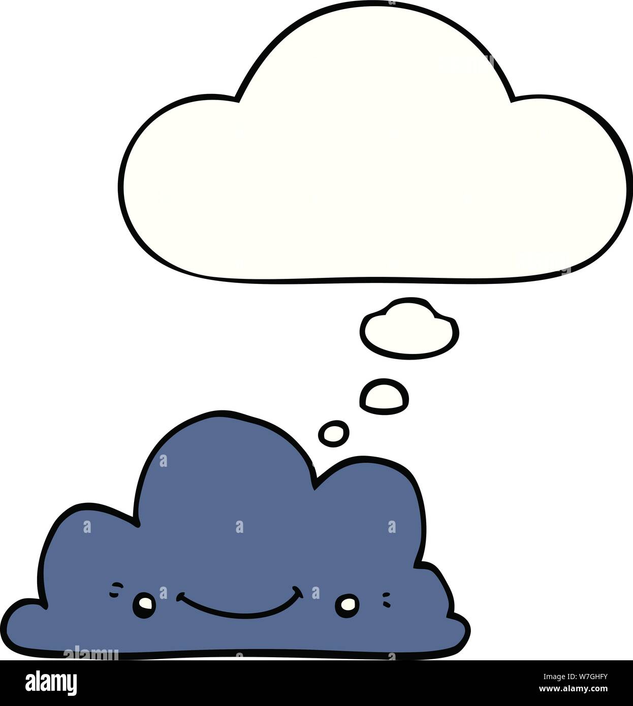 cute cartoon cloud with thought bubble Stock Vector Image & Art - Alamy