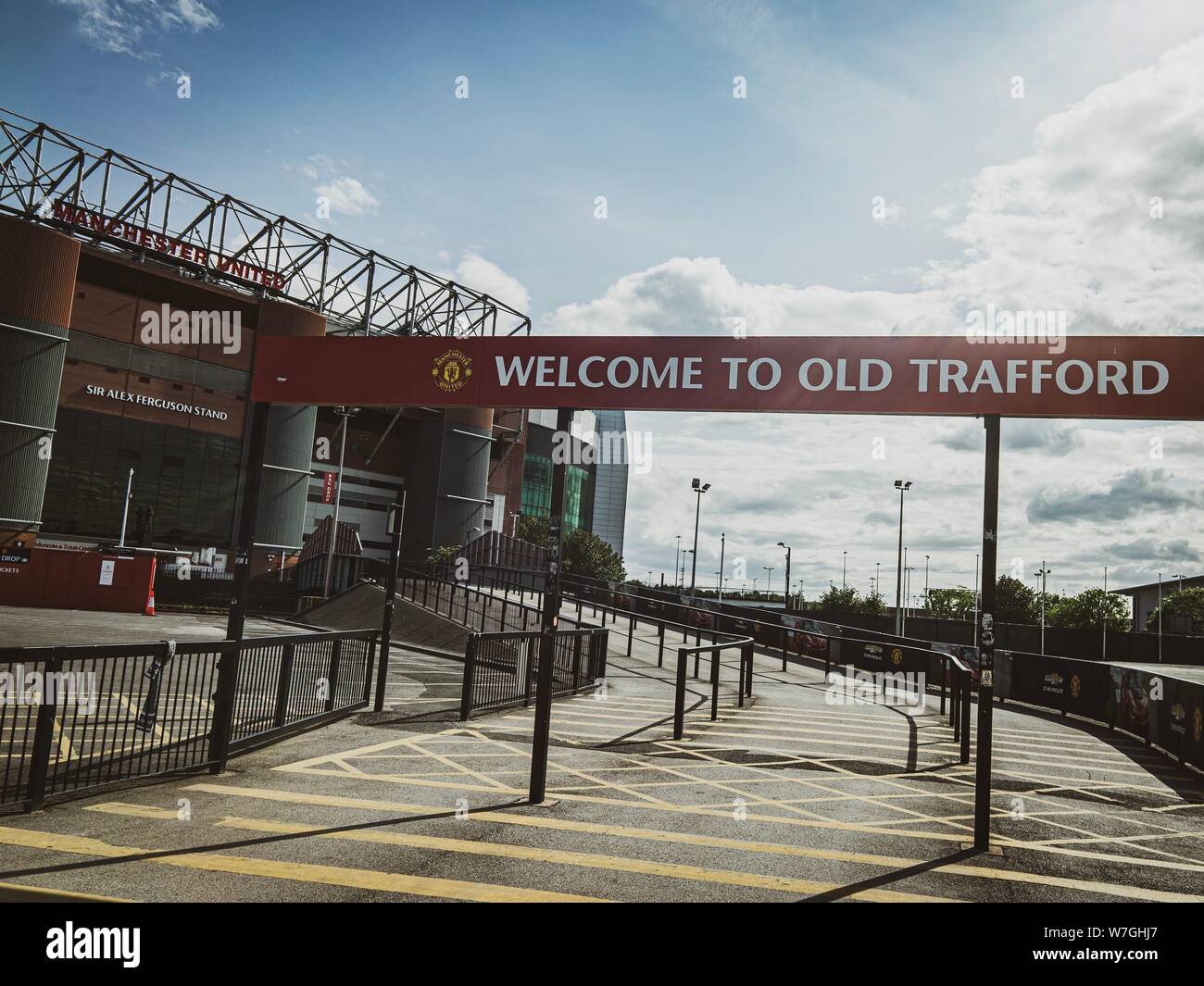 Old Trafford , Manchester United Footbal Stadium Stock Photo