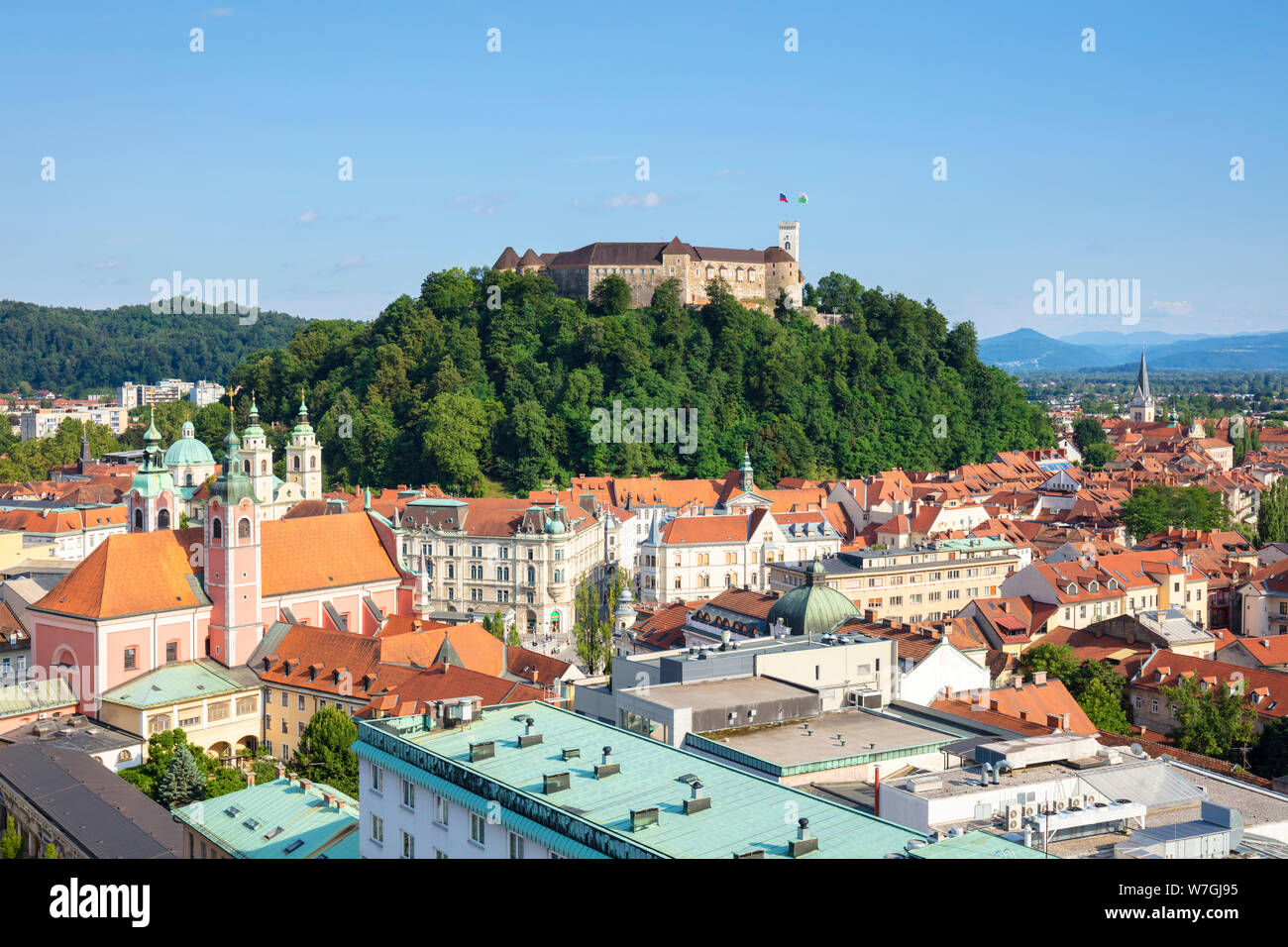 View of Ljubljana skyline Ljubljana city skyline view Ljubljana castle view ...