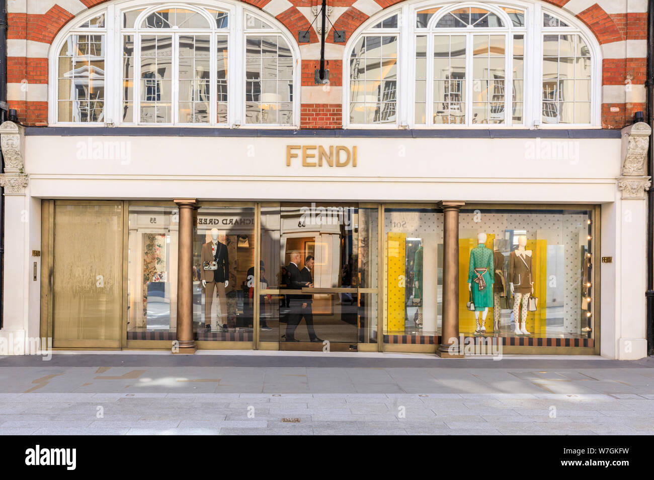 Fendi Italian brand fashion and retail store, shop exterior in New Bond ...