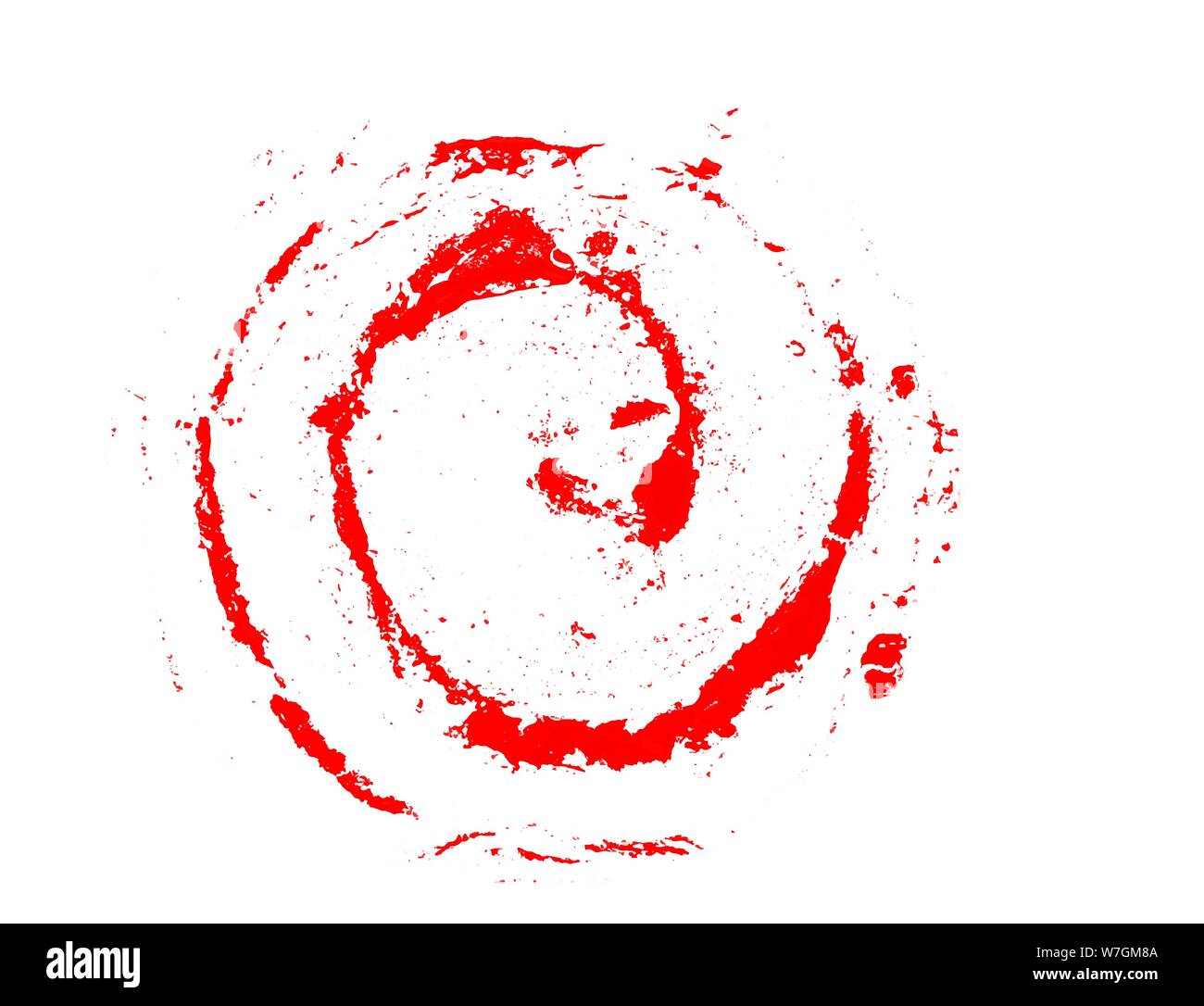 red grunge curl, on white Stock Vector