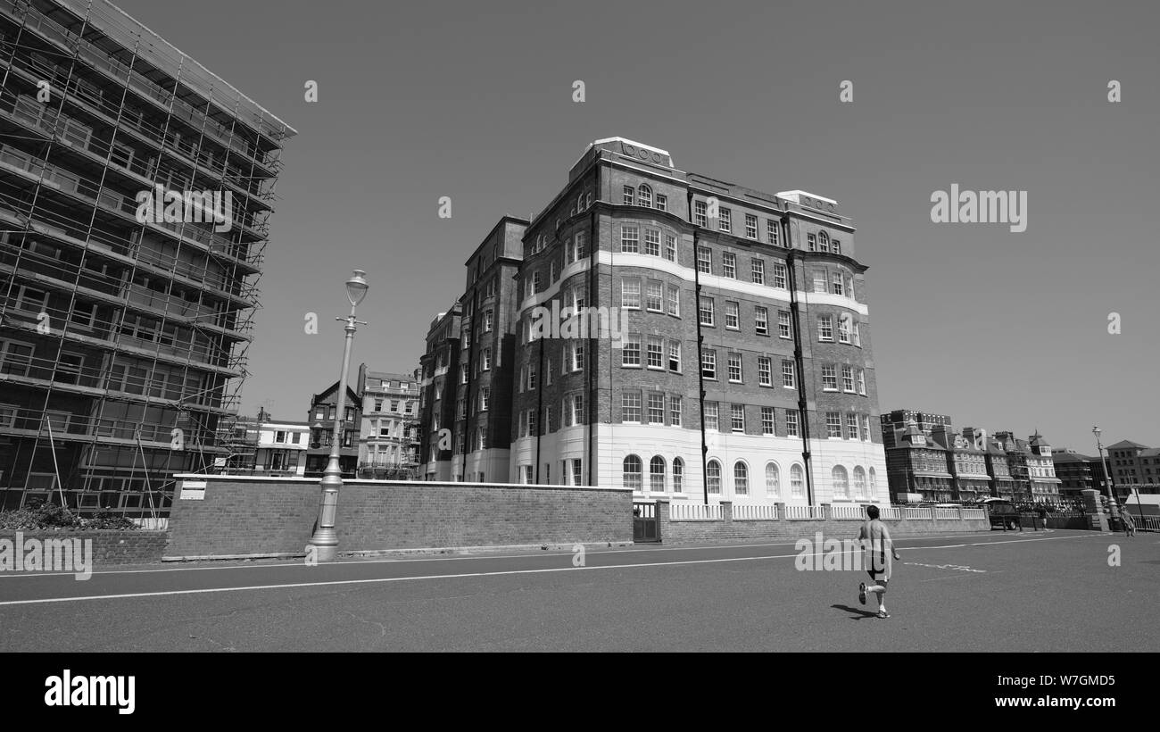 Victorian brighton beach huts Black and White Stock Photos & Images - Alamy