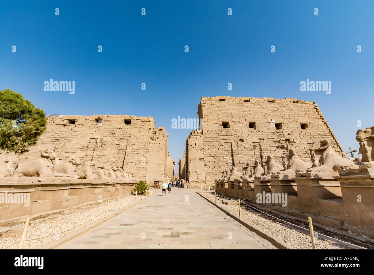 Entrance to the Karnak Temple in Luxor, Egypt Stock Photo
