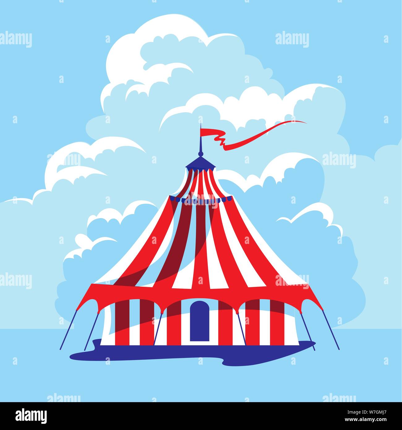 Tent retro illustration Stock Vector