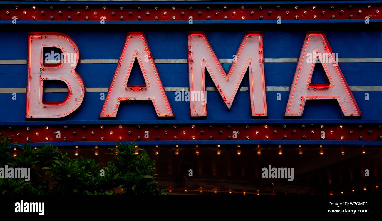 Bama Theatre, Tuscaloosa, Alabama Stock Photo