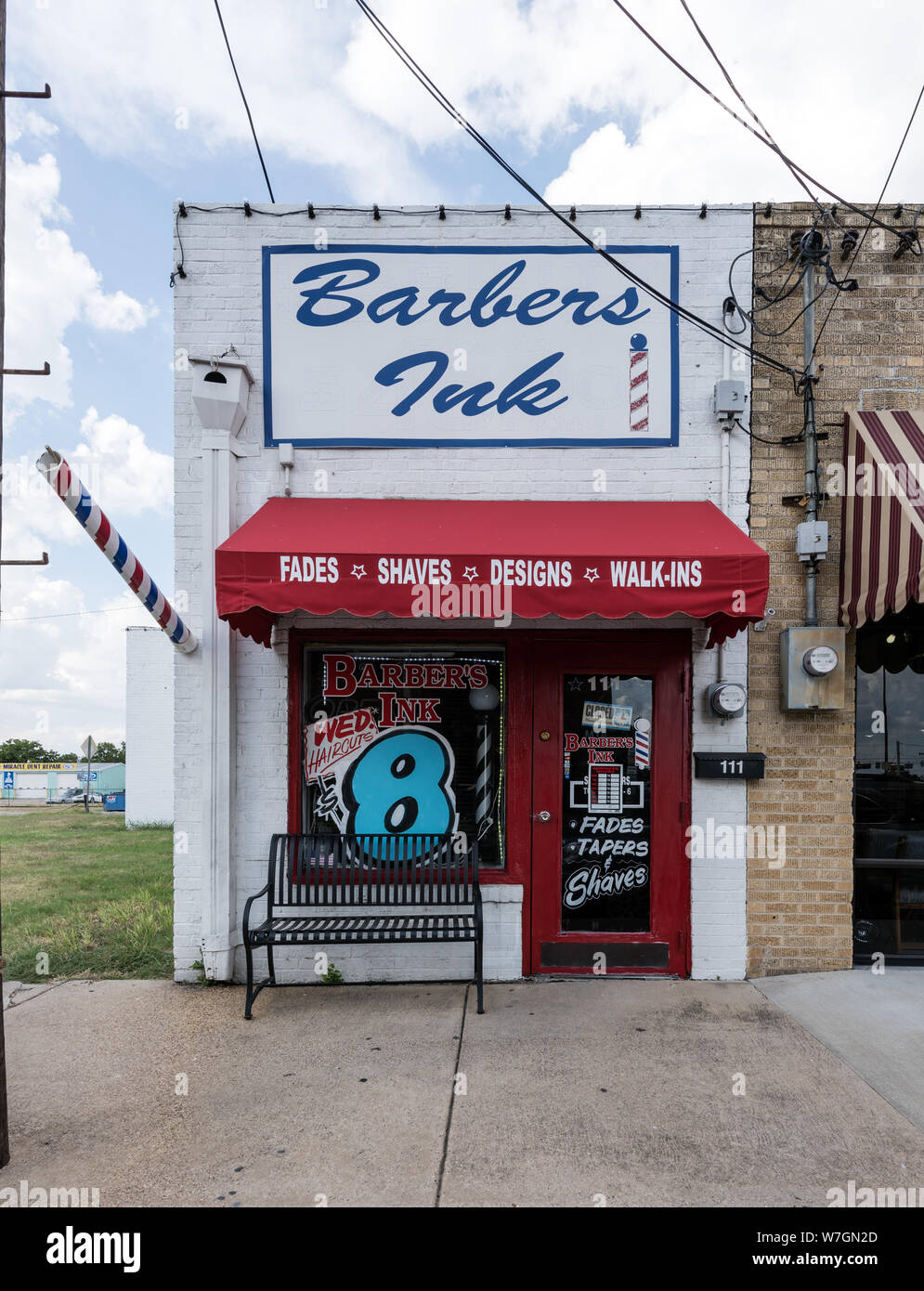 Barber shop in downtown Mesquite, Texas Stock Photo Alamy