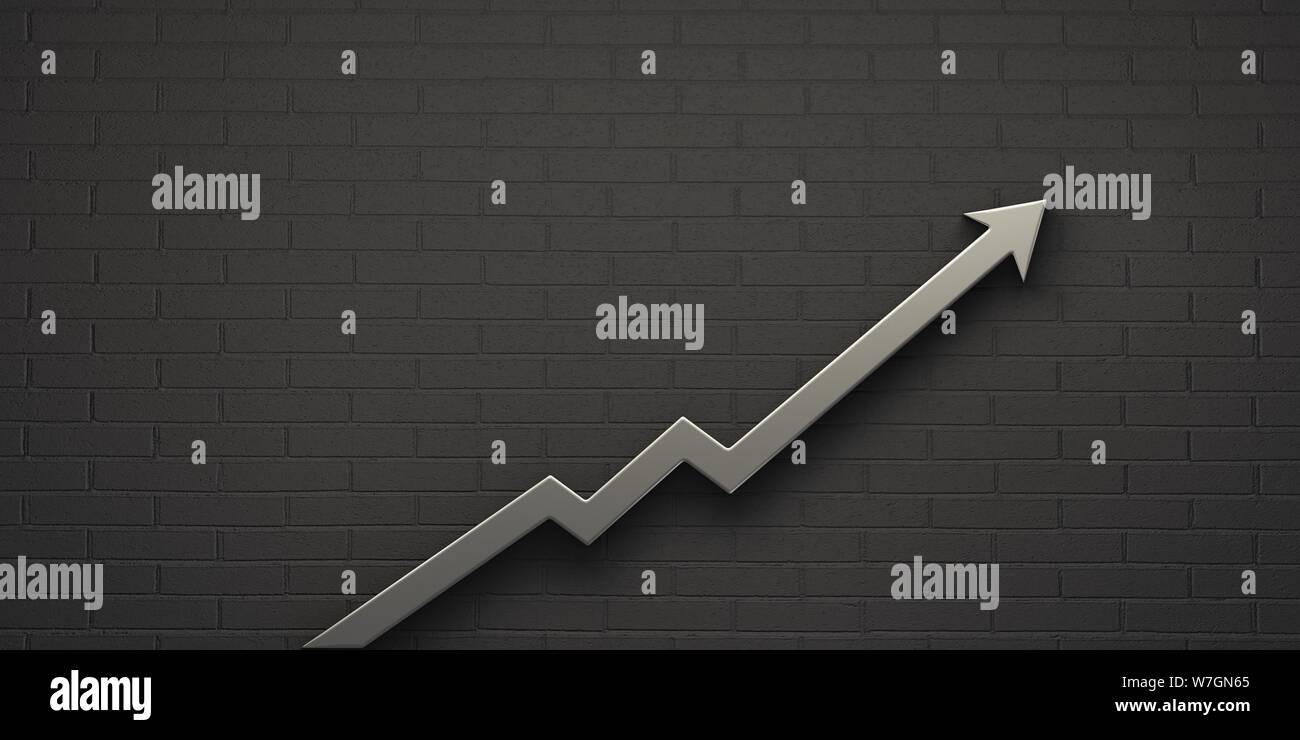 Finance Growth Bar and Arrow. 3D Render illustration Stock Photo - Alamy