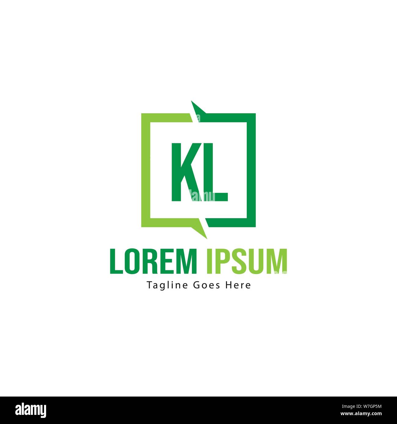 Initial KL logo template with modern frame. Minimalist KL letter logo ...