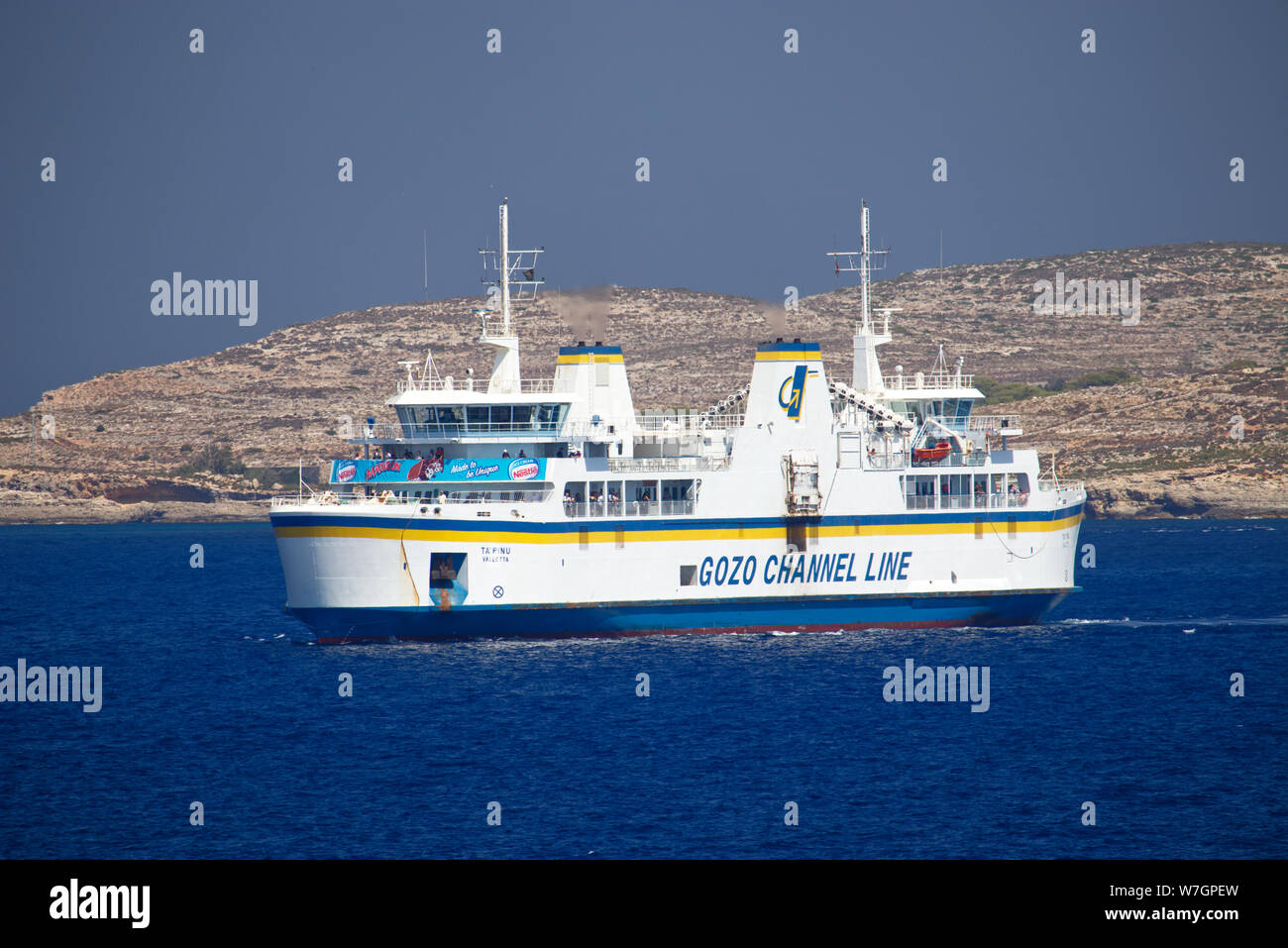 Malta to Gozo car and passenger ferry Stock Photo
