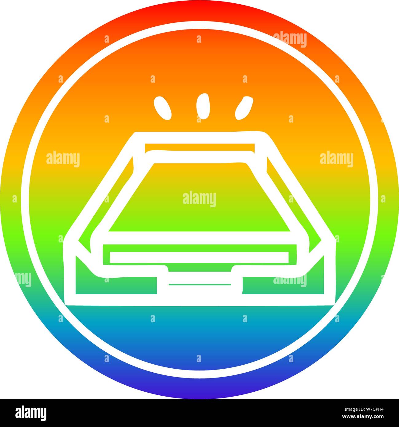 low office paper stack circular icon with rainbow gradient finish Stock ...