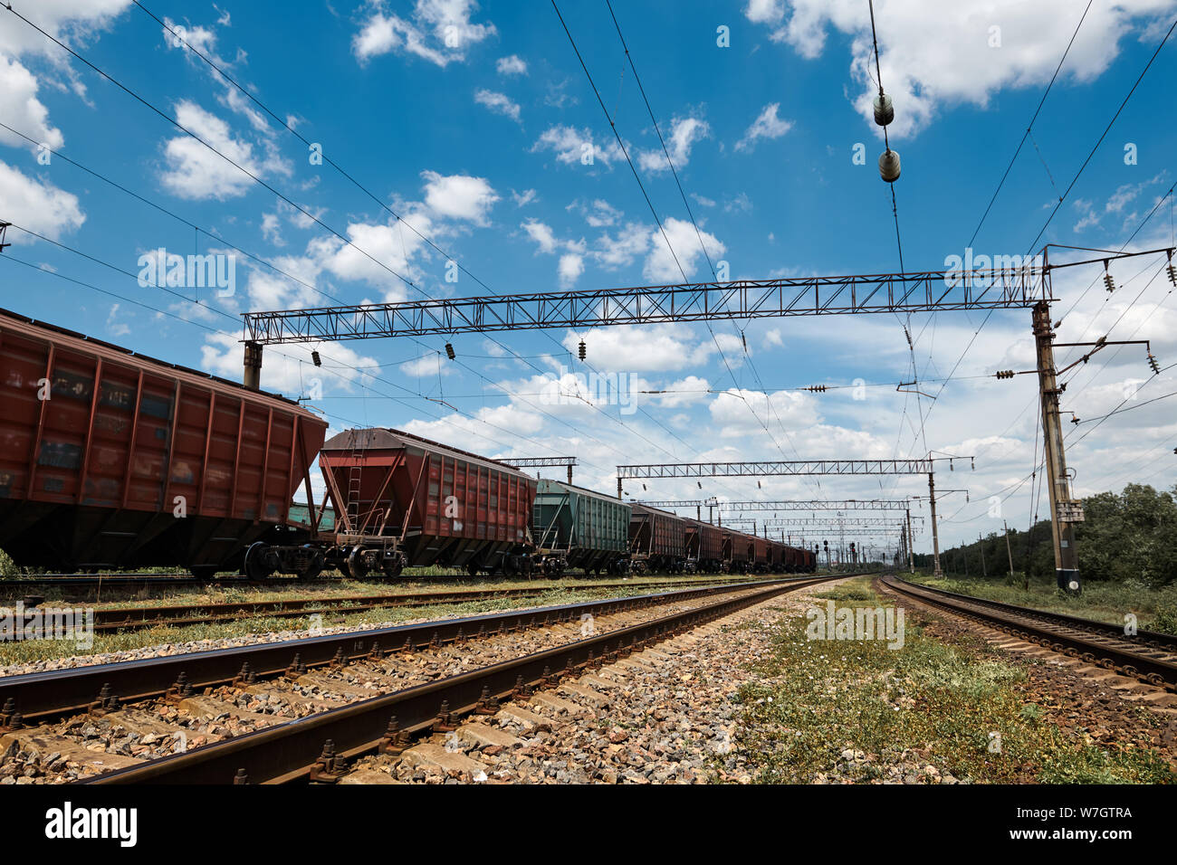 Industrial railway - wagons, rails and infrastructure, electric power ...