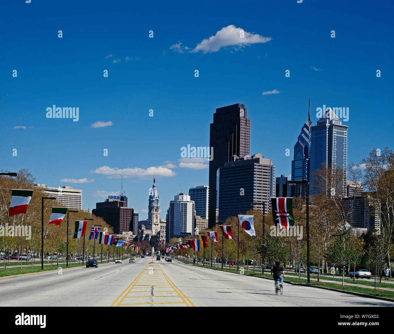 Benjamin Franklin Parkway, Philadelphia, Pennsylvania Stock Photo