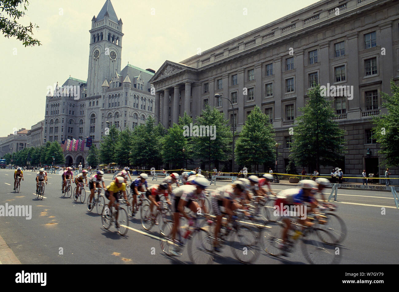 Bike race on Pennsylvania Avenue, Washington, D.C Stock Photo