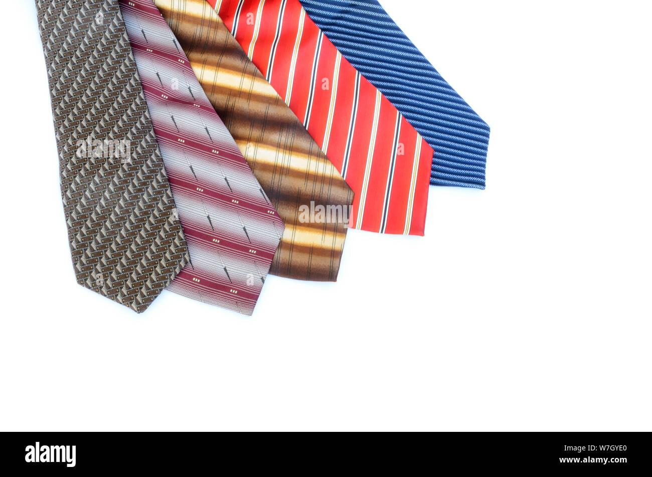Group of Neckties isolated on white background Stock Photo - Alamy