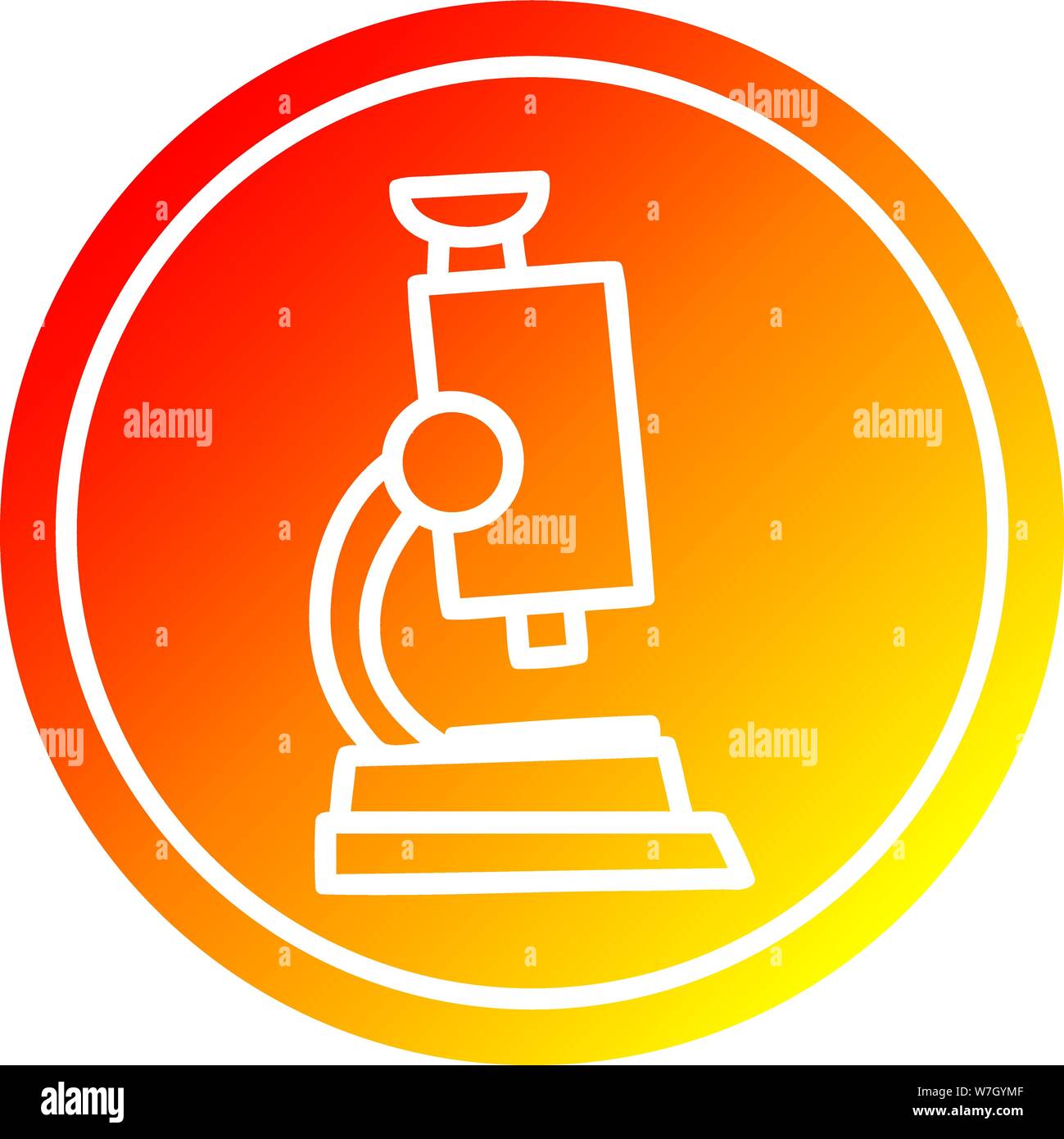 microscope and slide circular icon with warm gradient finish Stock ...