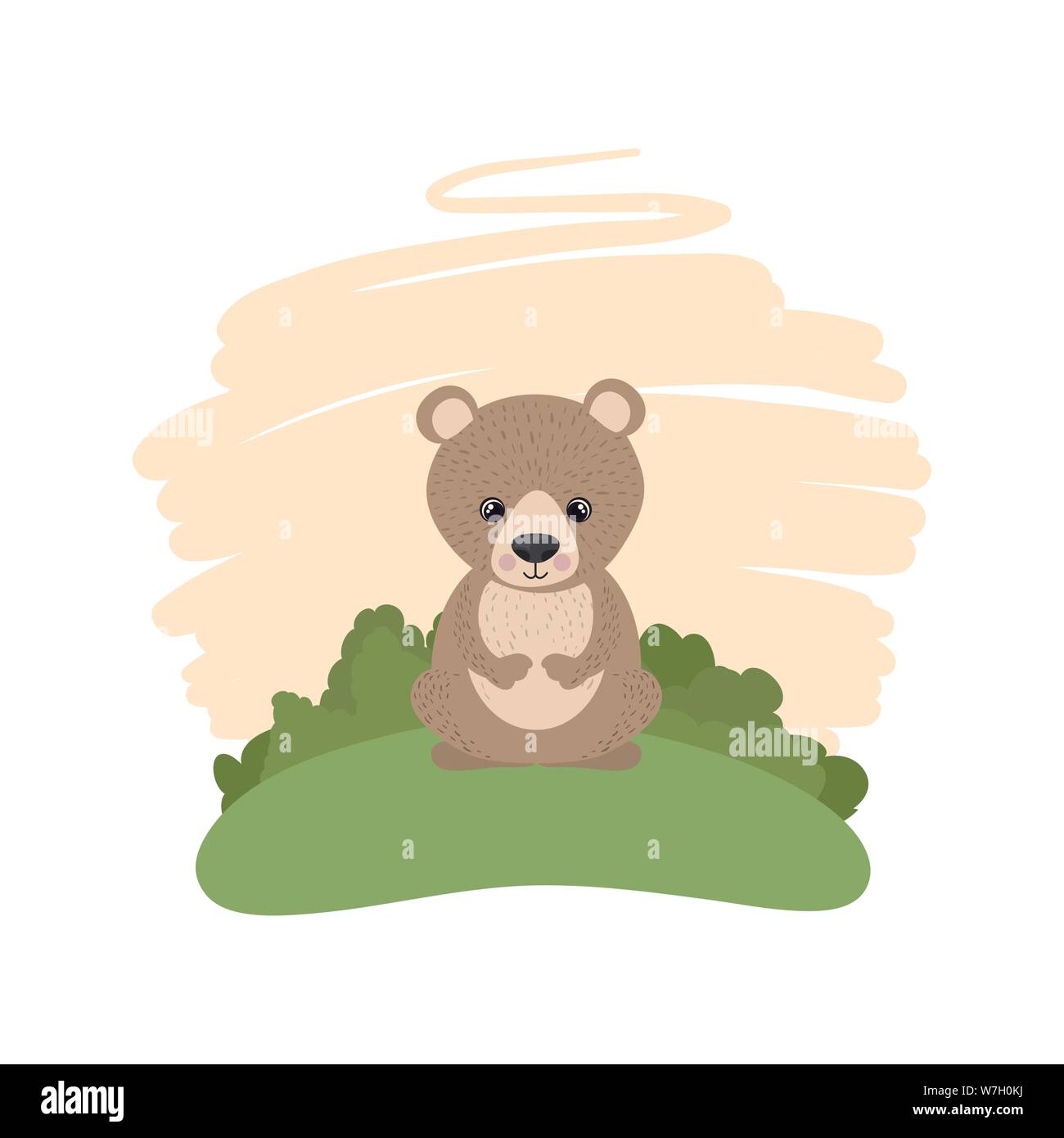 cute bear with background landscape Stock Vector Image & Art - Alamy