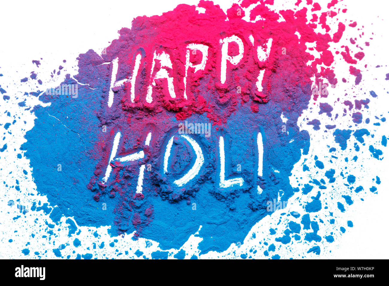 Abstract colorful Happy Holi background. Color vibrant powder isolated on  white. Dust colored splash texture. Flat lay holi paint decoration.  Colorful Stock Photo - Alamy