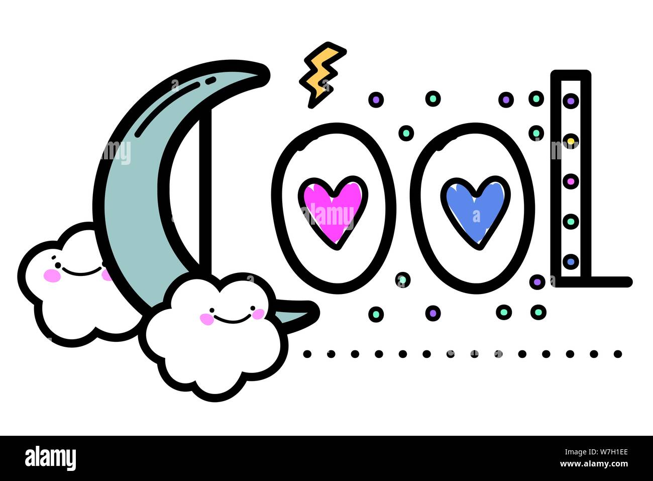 Cool word design, Typography message note feeling think and inspiration