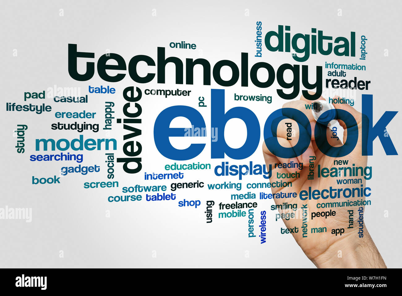 Ebook word cloud Stock Photo Alamy