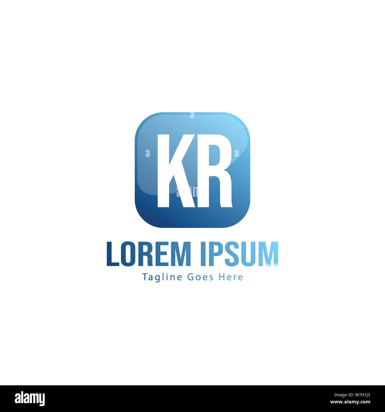 Initial KR logo template with modern frame. Minimalist KR letter logo vector illustration design Stock Vector
