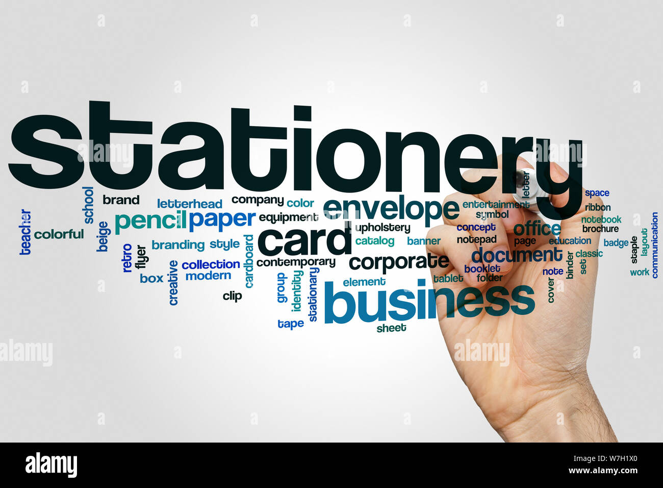 Stationery word cloud concept Stock Photo