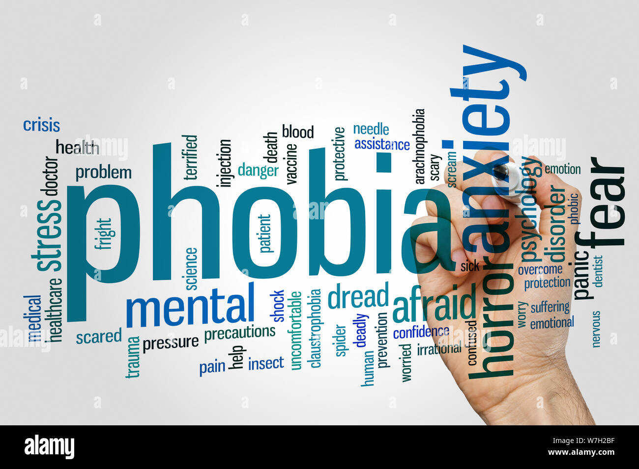 Phobia concept word cloud background Stock Photo