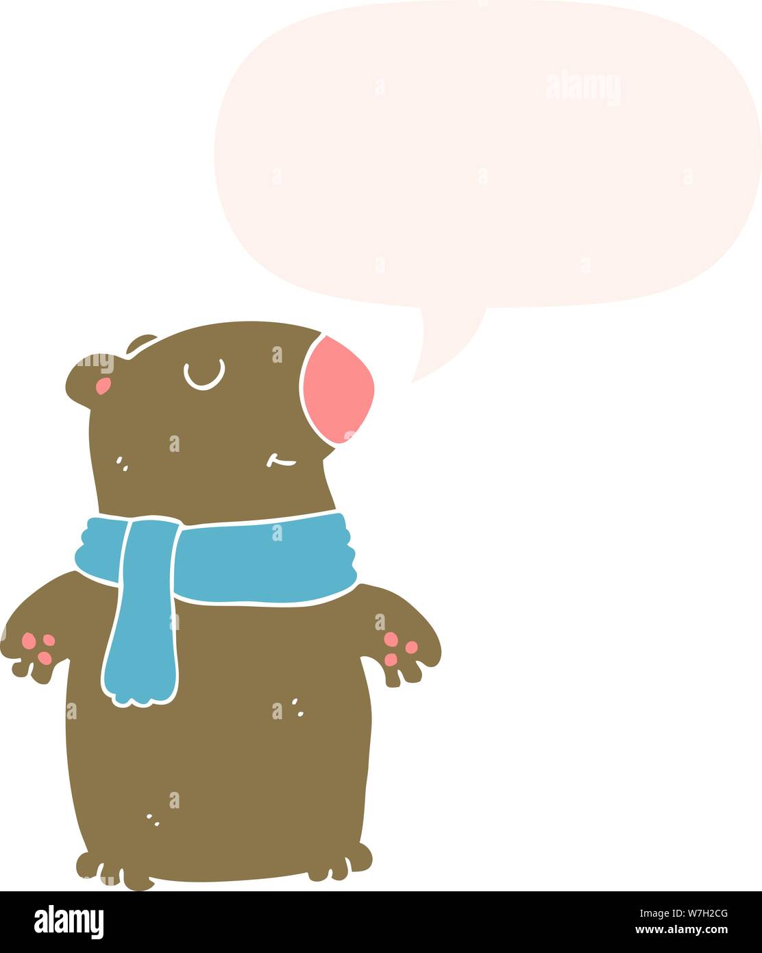 cartoon bear with speech bubble in retro style Stock Vector