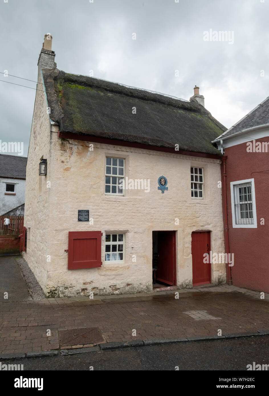 The Bachelors Club, a National Trust for Scotland museum in Tarbolton Ayrshire made famous by the Scottish poet Robert Burns. Stock Photo