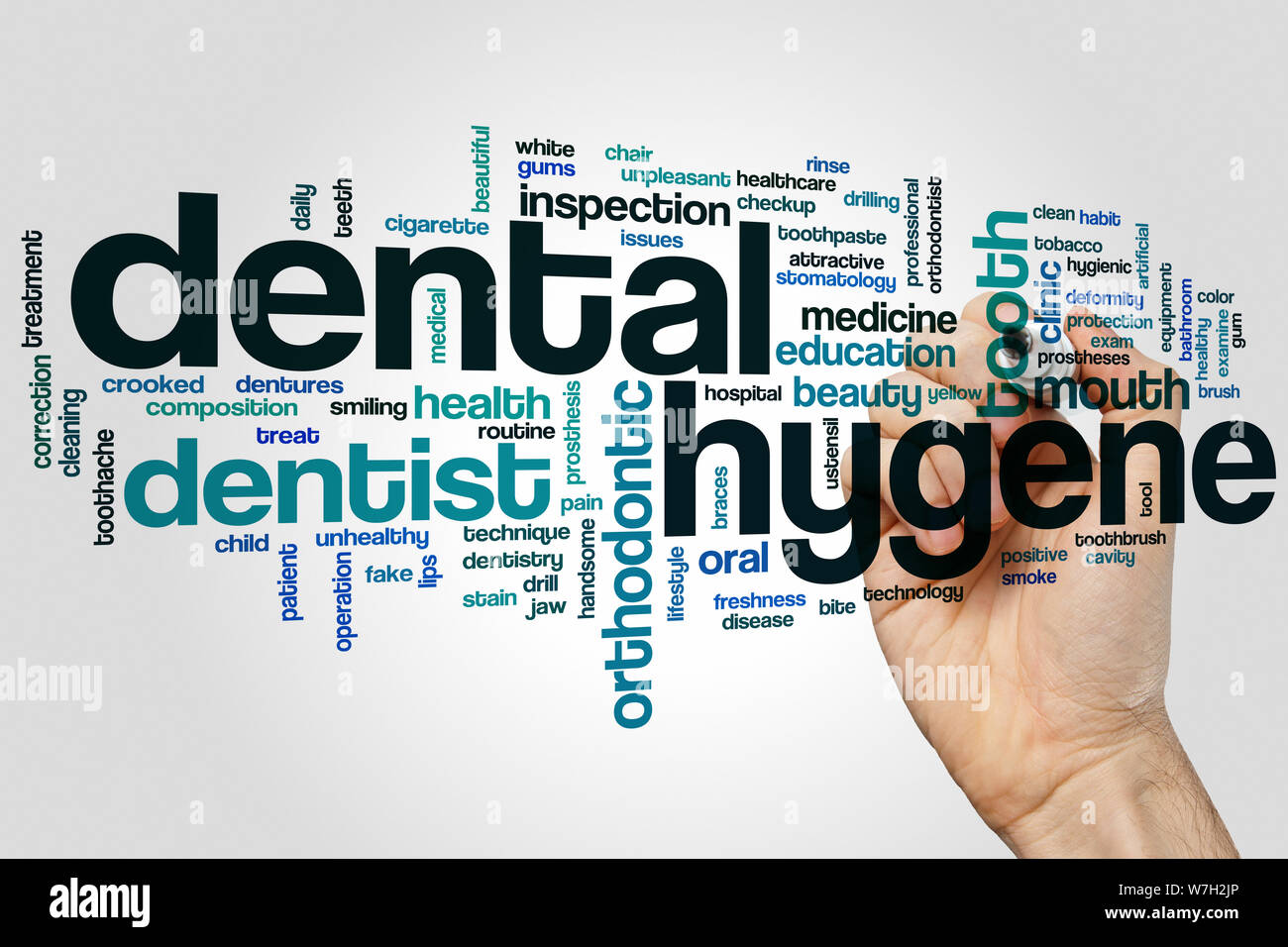 Dental hygene concept word cloud background Stock Photo