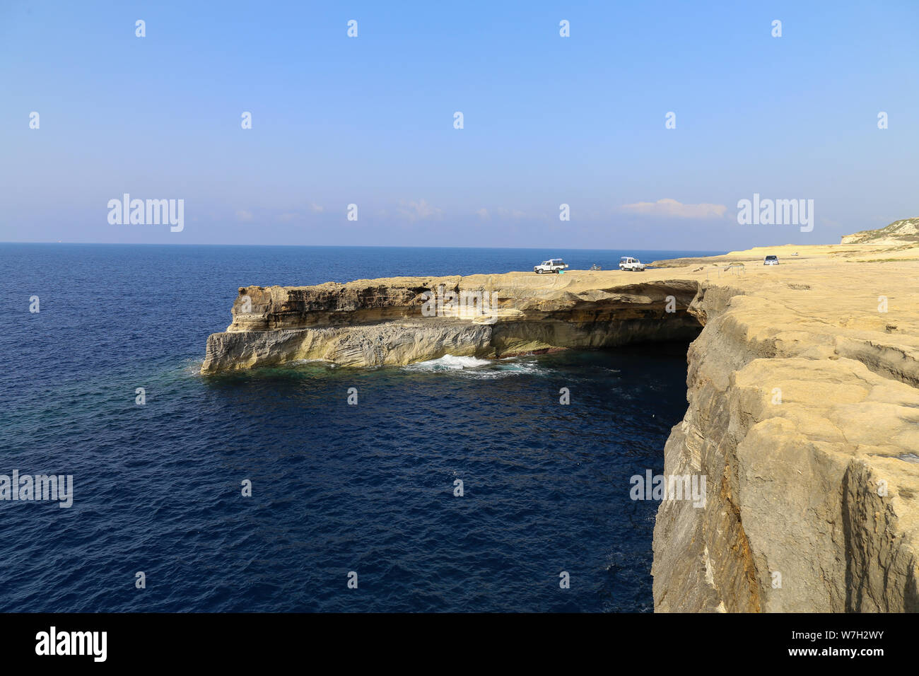 Billingshurst Cavern, coastline in Northern Gozo Stock Photo