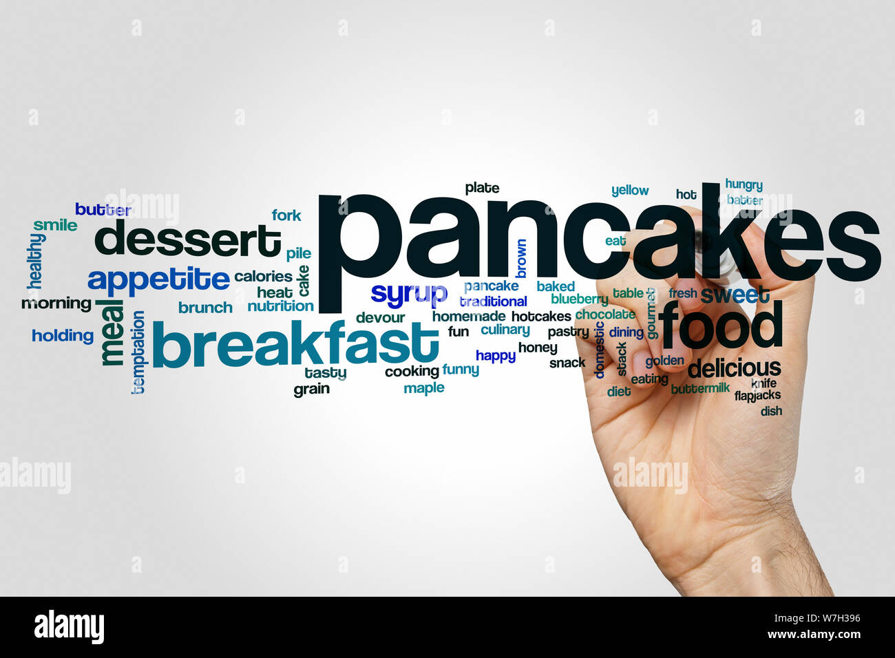 Pancakes word cloud Stock Photo Alamy