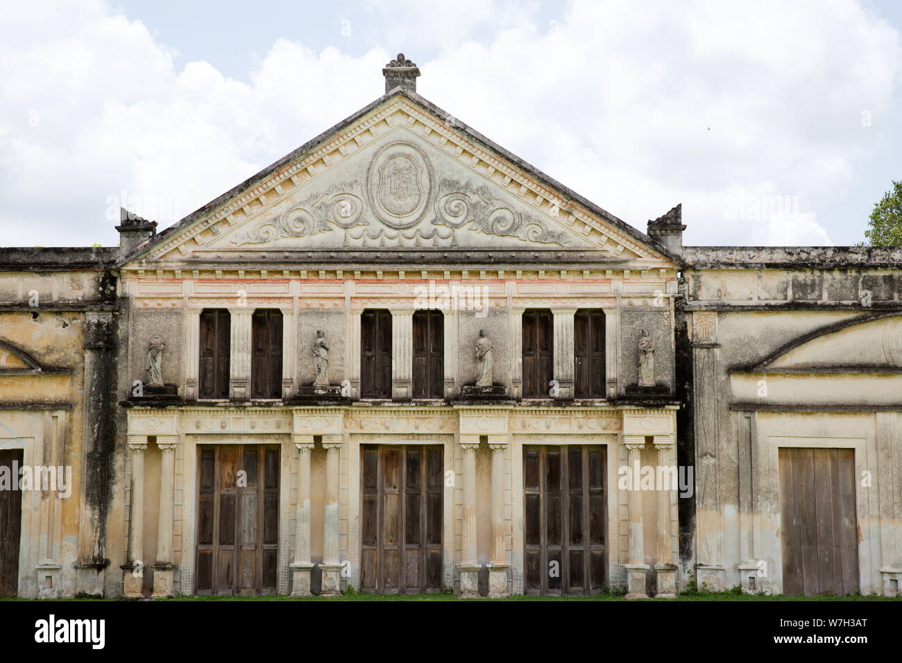 Henequen workshops, wharehouse and packing room at Hacienda Yaxcopoil in the Uman Municipality, state of Yucatan, Mexico on July 22, 2019. Hacienda Yaxcopoil dates back to the 17th century and was once considered one of the most important rural estates in the Yucatan, spreading across 22,000 acres. It operated first as a cattle ranch and later as a henequen plantation during the golden age of the 'agave sisal'. Over time, due to continuous political, social and economic changes, the estate has been reduced to less than 3% of its original size. The production of henequen fiber in the hacienda e Stock Photo
