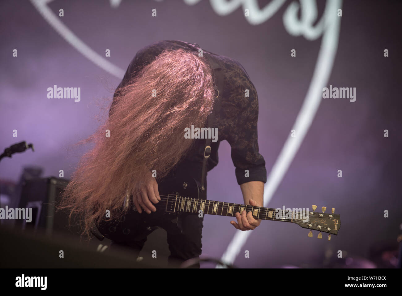 SIBIU, ROMANIA - JULY 27, 2019: French post-metal band Alcest performing a  live concert on the stage at Artmania Festival Stock Photo - Alamy