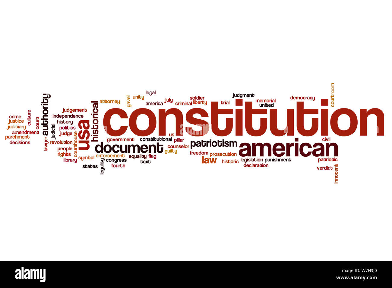 Constitution word cloud Stock Photo Alamy