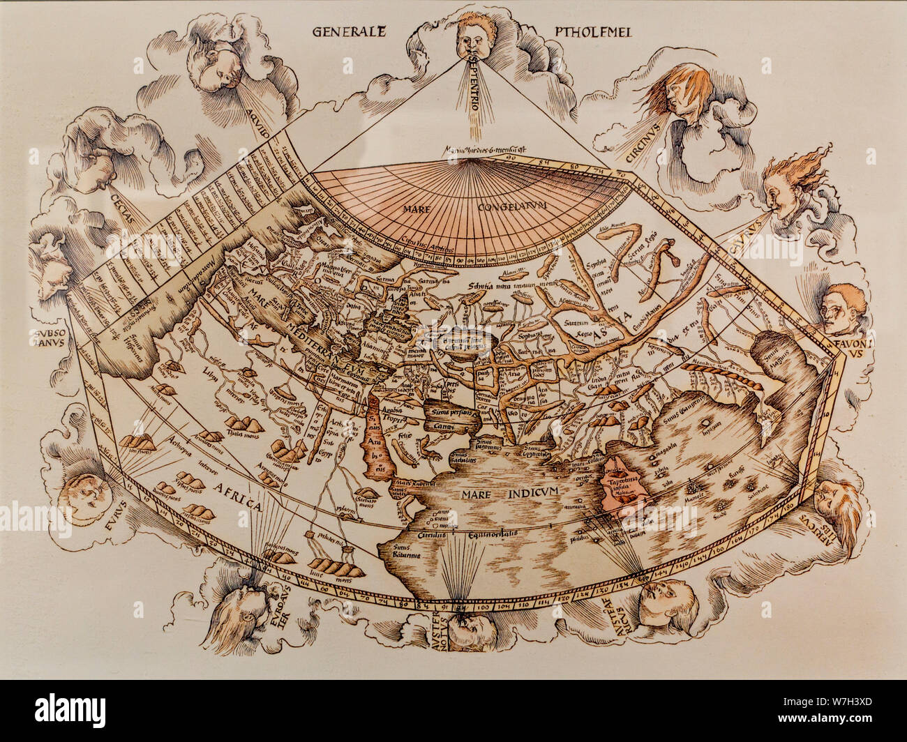 2nd-century world map from the atlas Geography / Geographia by Claudius Ptolemy / Claudius Ptolemaeus, mathematician, astronomer and geographer Stock Photo