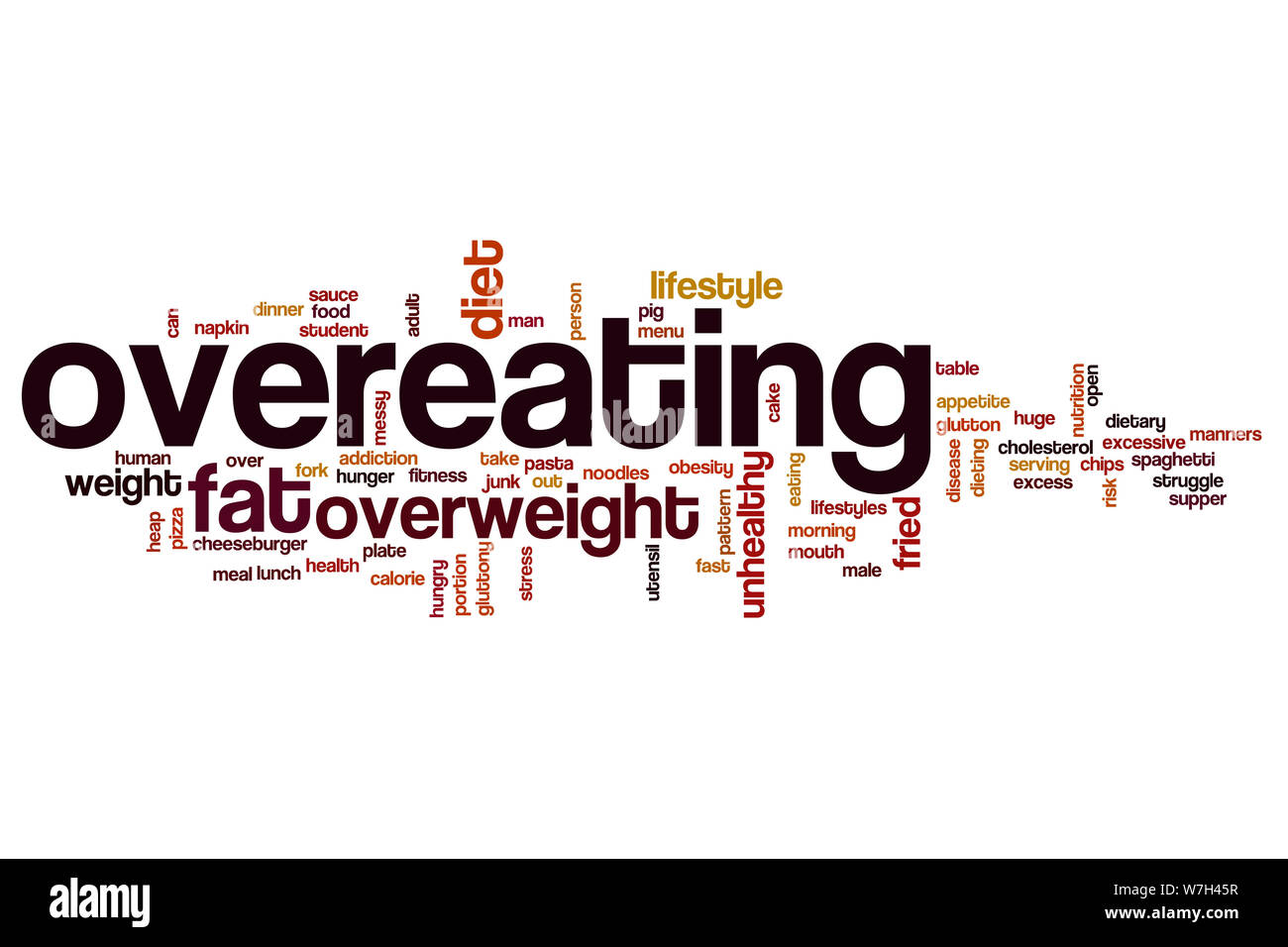 Overeating word cloud Stock Photo Alamy