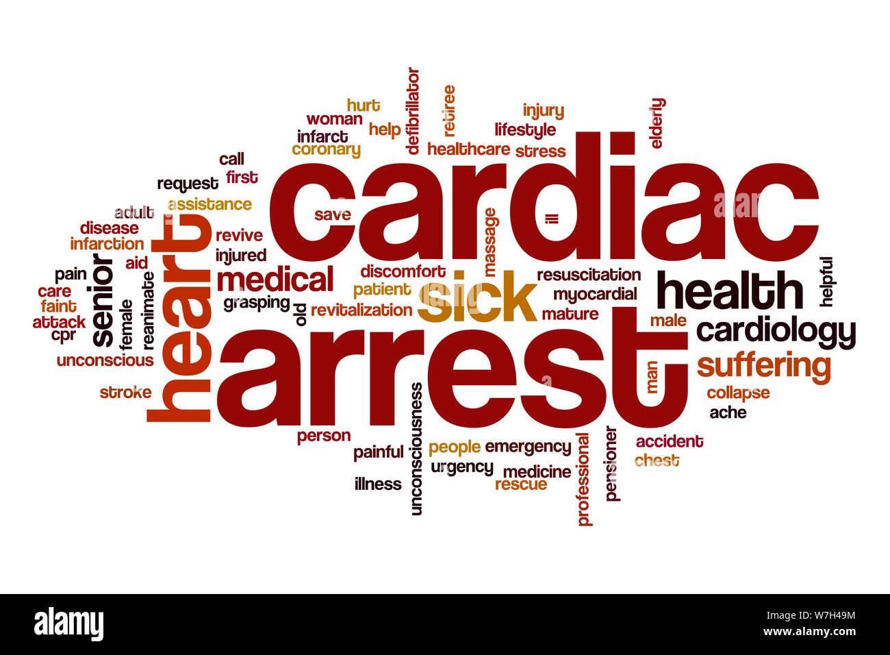 Cardiac arrest word cloud Stock Photo