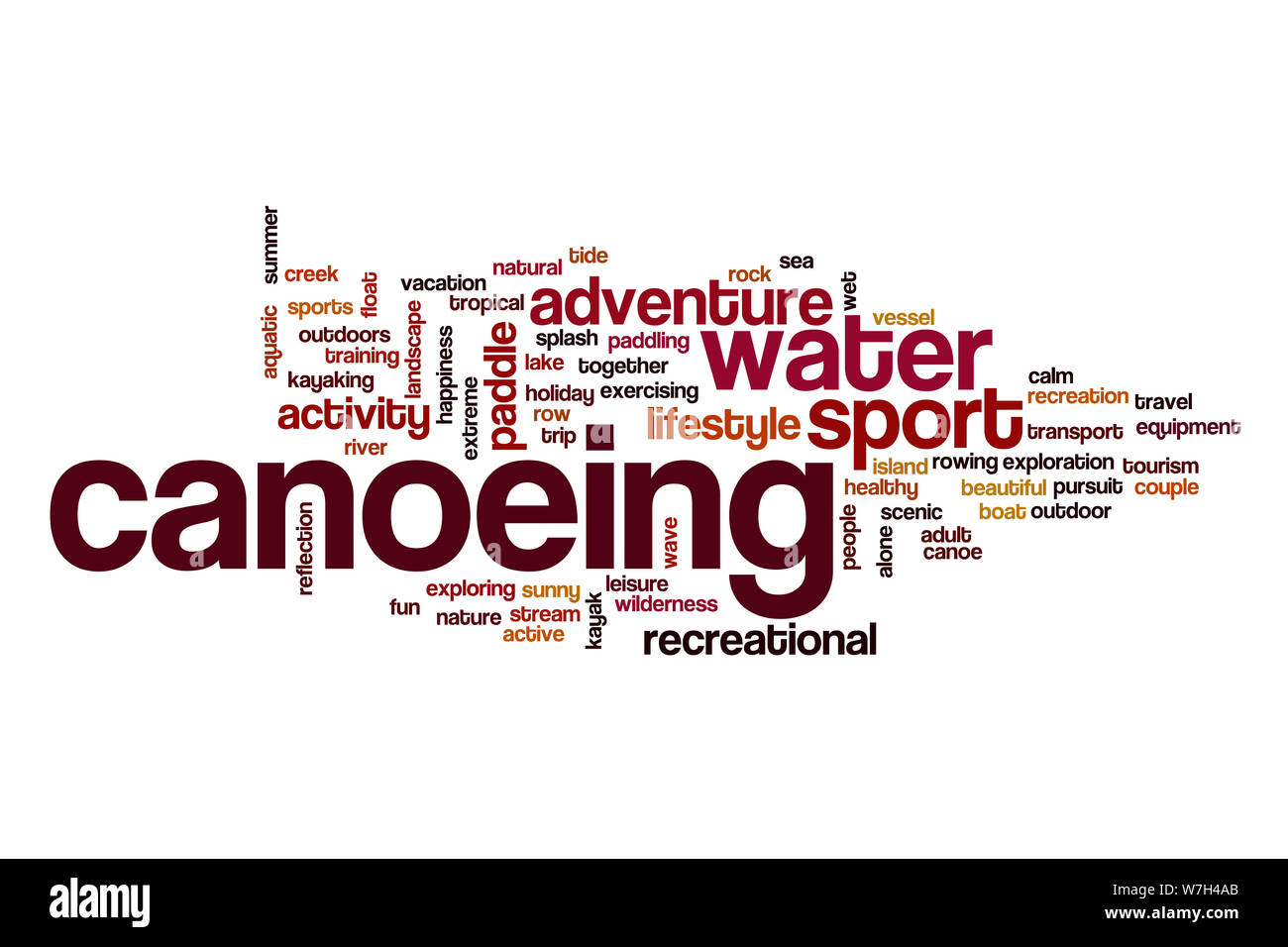 Canoeing word cloud Stock Photo Alamy