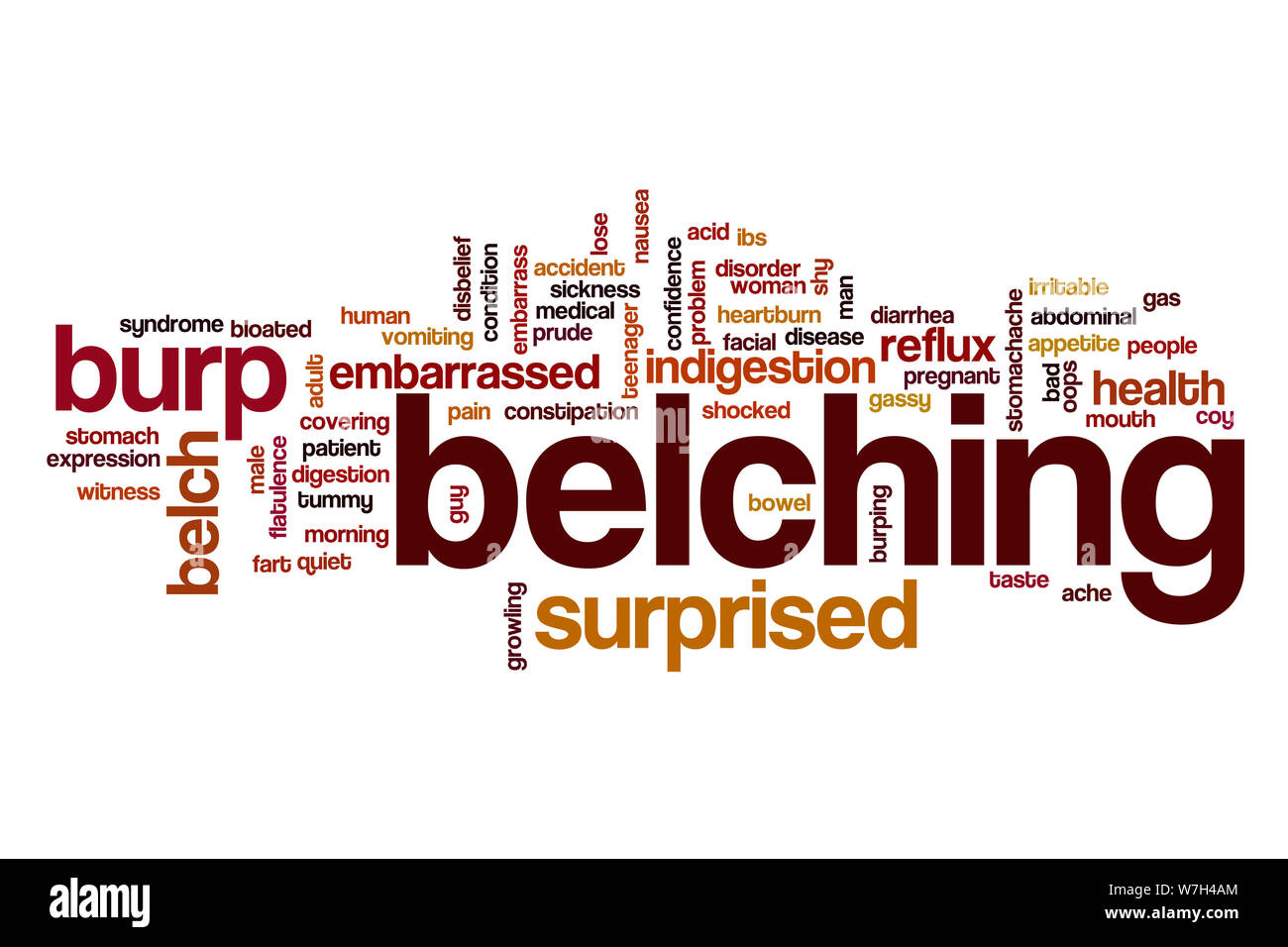 Belching word cloud Stock Photo