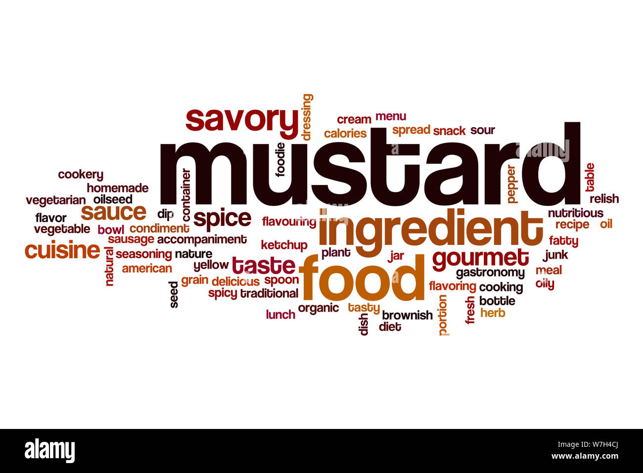 Mustard word cloud Stock Photo Alamy