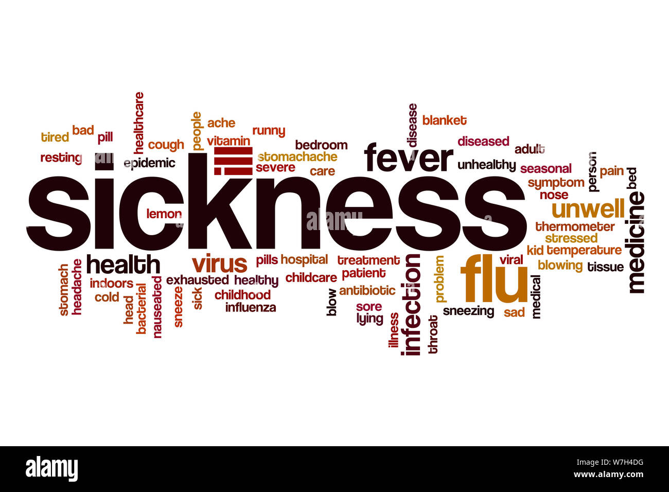 Sickness word cloud Stock Photo
