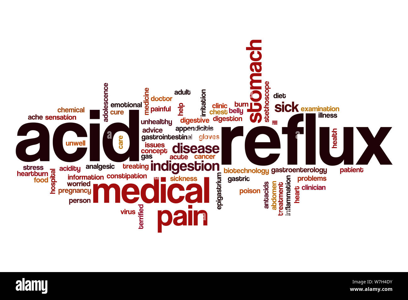 Acid reflux word cloud Stock Photo