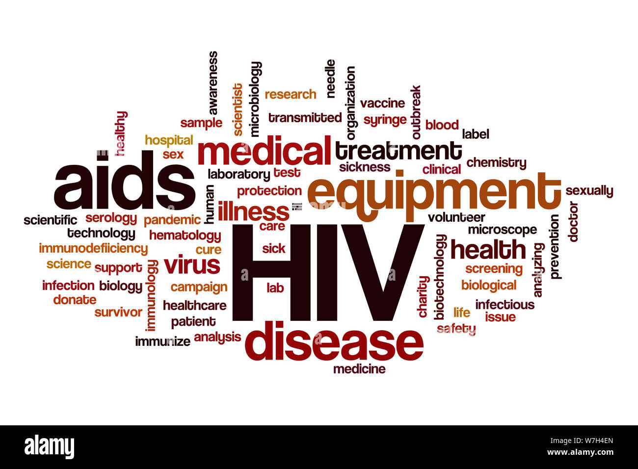 HIV word cloud Stock Photo