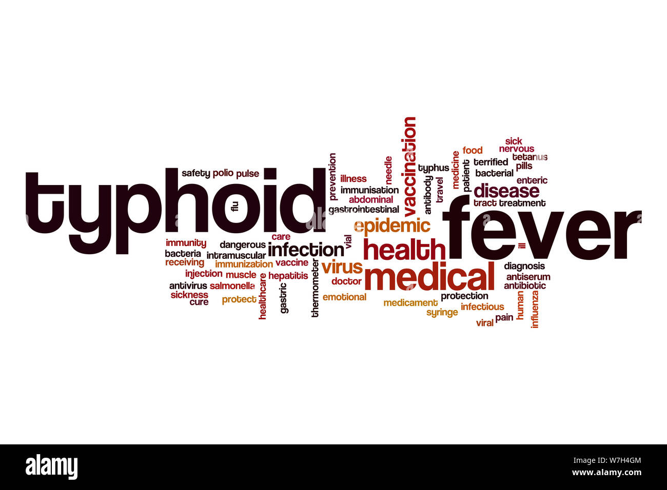 Typhoid fever word cloud Stock Photo