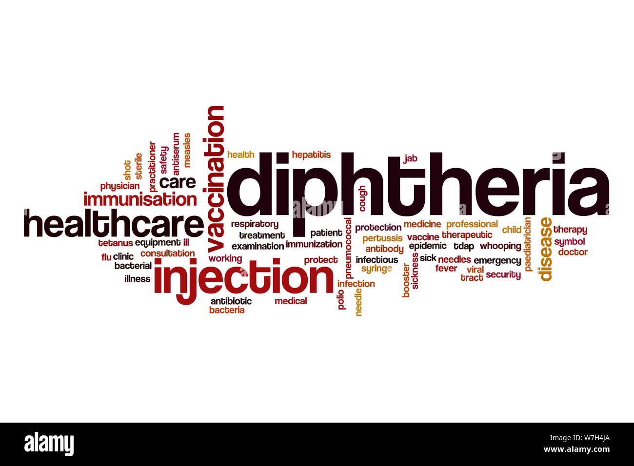 Diphtheria word cloud Stock Photo